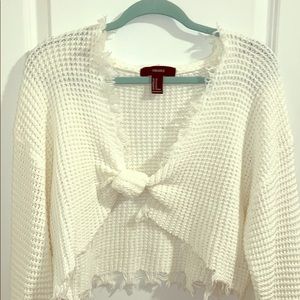 Forever 21 Cropped/distressed long sleeve sweater
